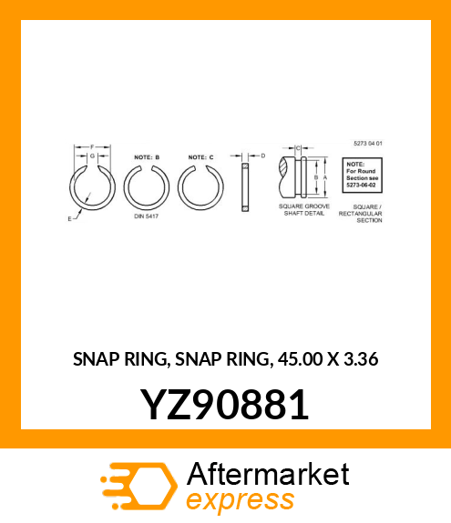 SNAP RING, SNAP RING, 45.00 X 3.36 YZ90881