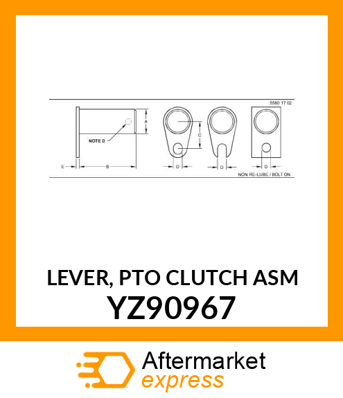 LEVER, PTO CLUTCH ASM YZ90967