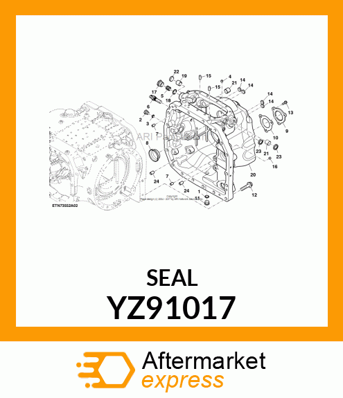 SEAL, SHAFT (25MM) YZ91017