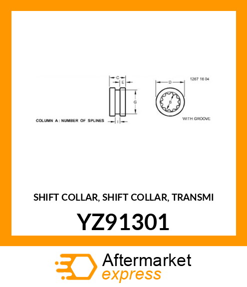 SHIFT COLLAR, SHIFT COLLAR, TRANSMI YZ91301