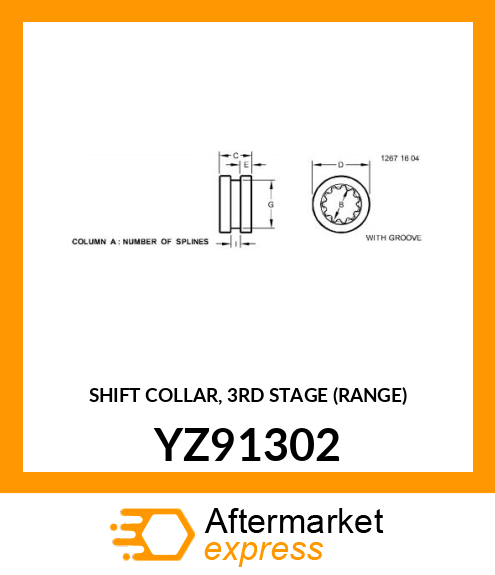 SHIFT COLLAR, 3RD STAGE (RANGE) YZ91302