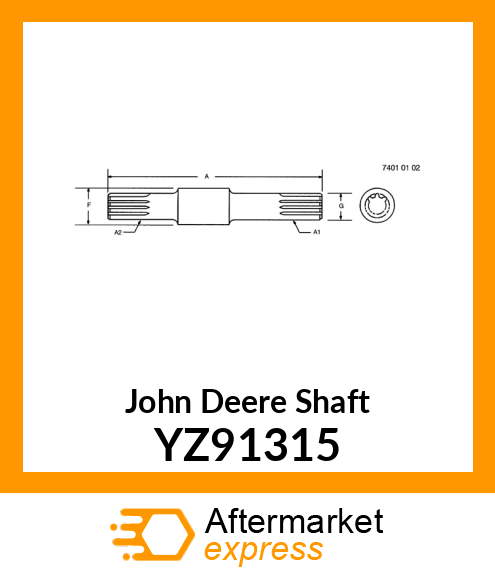 SHAFT, PTO INPUT, FRONT YZ91315