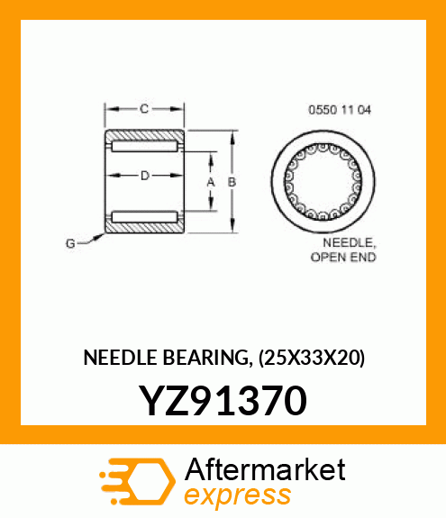 NEEDLE BEARING, (25X33X20) YZ91370