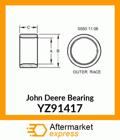 BEARING, PTO INPUT SHAFT YZ91417