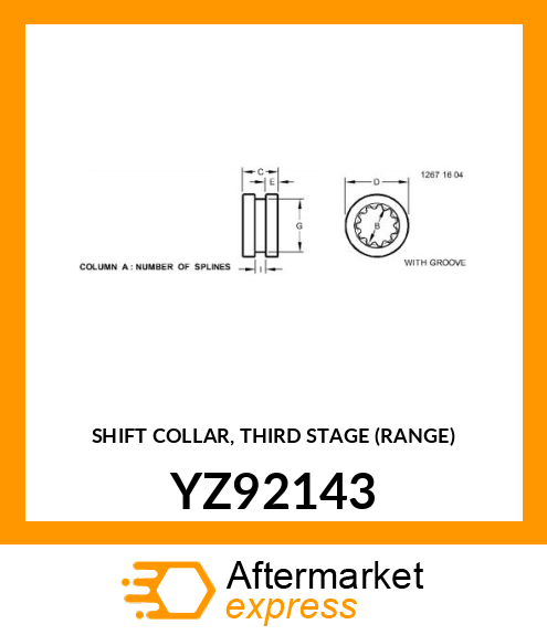 SHIFT COLLAR, THIRD STAGE (RANGE) YZ92143