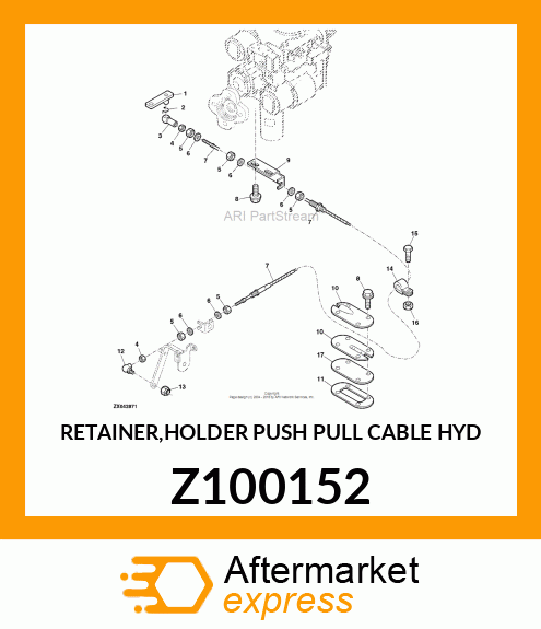 RETAINER,HOLDER PUSH PULL CABLE HYD Z100152