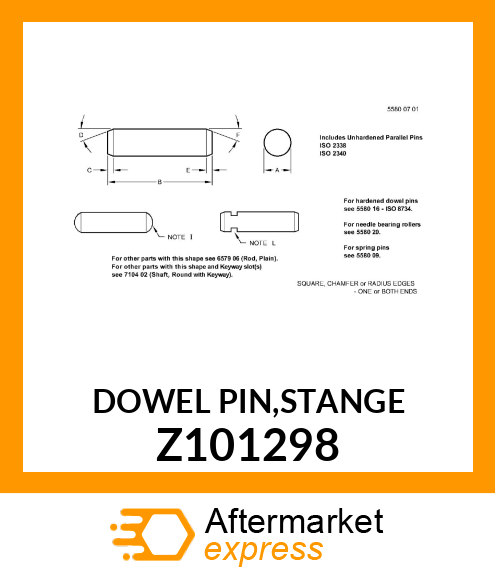 DOWEL PIN,STANGE Z101298