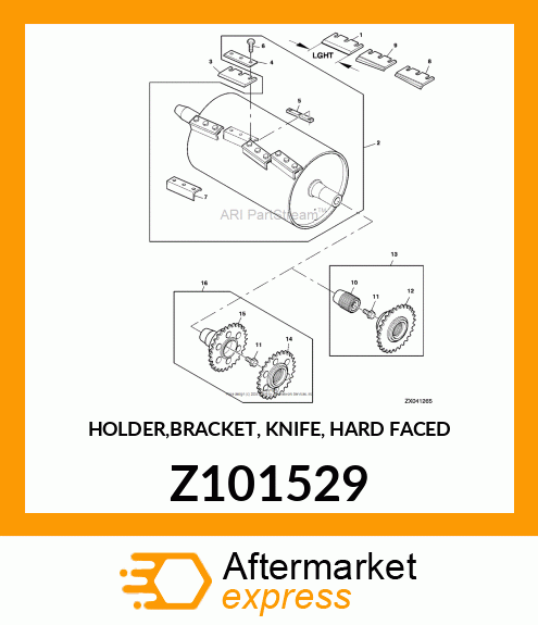 HOLDER,BRACKET, KNIFE, HARD FACED Z101529