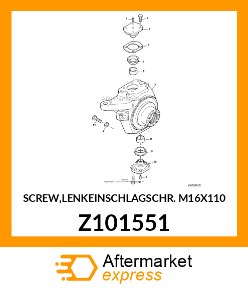 SCREW,LENKEINSCHLAGSCHR. M16X110 Z101551