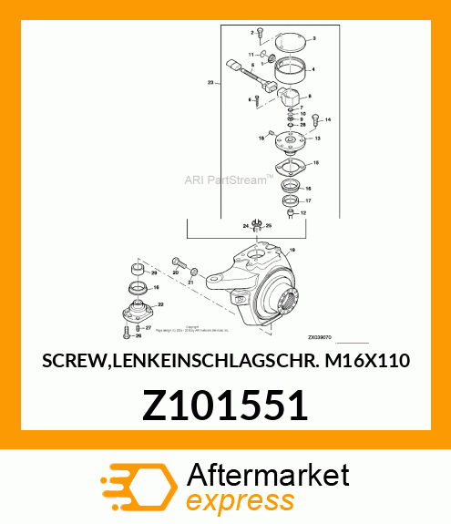 SCREW,LENKEINSCHLAGSCHR. M16X110 Z101551