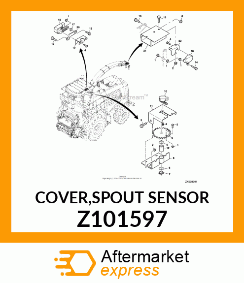 COVER,SPOUT SENSOR Z101597