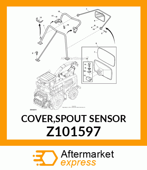 COVER,SPOUT SENSOR Z101597