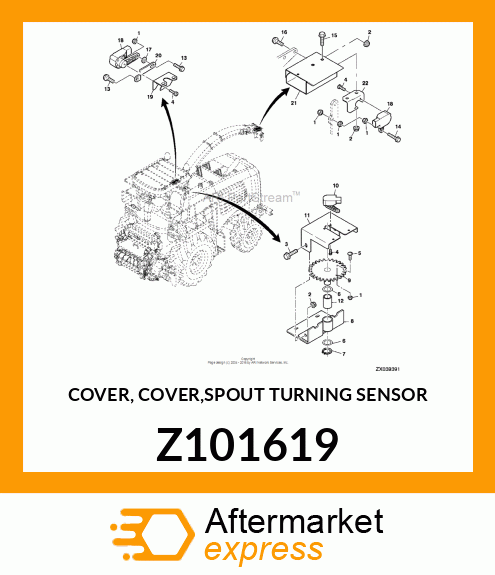 COVER, COVER,SPOUT TURNING SENSOR Z101619