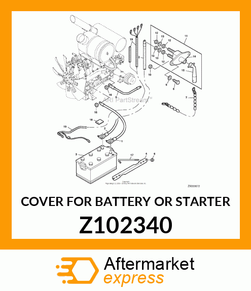 COVER FOR BATTERY OR STARTER Z102340