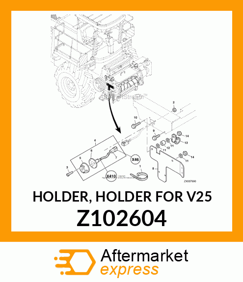 HOLDER, HOLDER FOR V25 Z102604