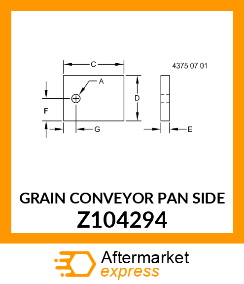 GRAIN CONVEYOR PAN SIDE Z104294