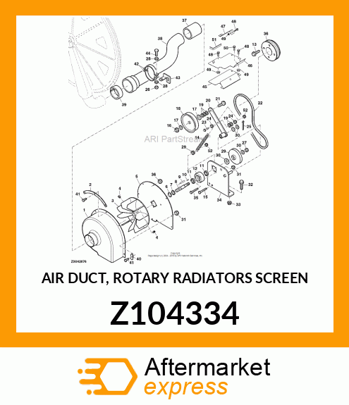 AIR DUCT, ROTARY RADIATORS SCREEN Z104334