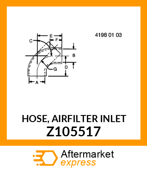 HOSE, AIRFILTER INLET Z105517