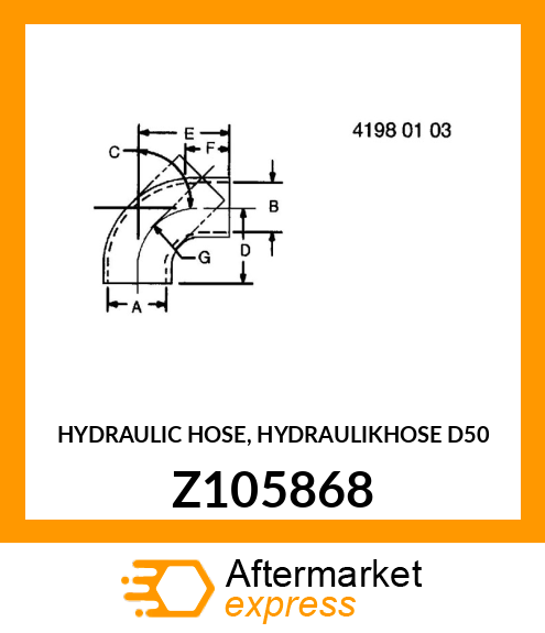HYDRAULIC HOSE, HYDRAULIKHOSE D50 Z105868
