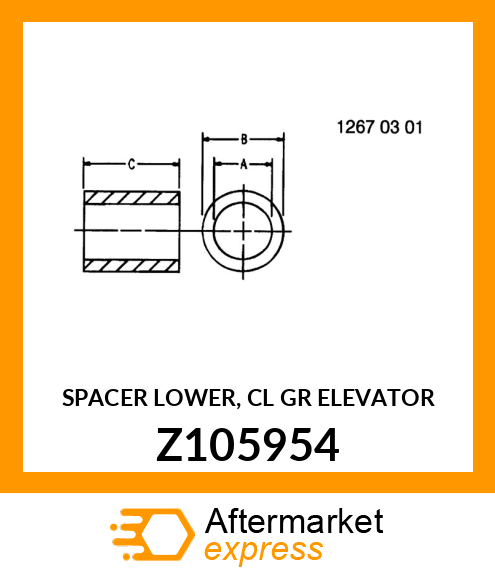 SPACER LOWER, CL GR ELEVATOR Z105954