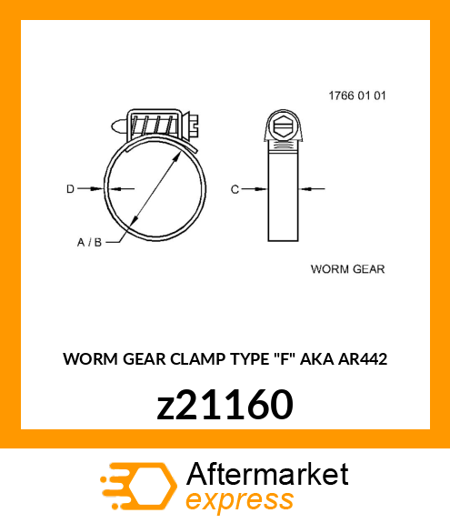 WORM GEAR CLAMP TYPE "F" AKA AR442 z21160