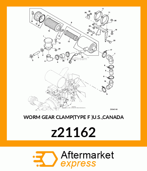 WORM GEAR CLAMP(TYPE F )U.S.,CANADA z21162