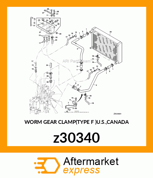 WORM GEAR CLAMP(TYPE F )U.S.,CANADA z30340