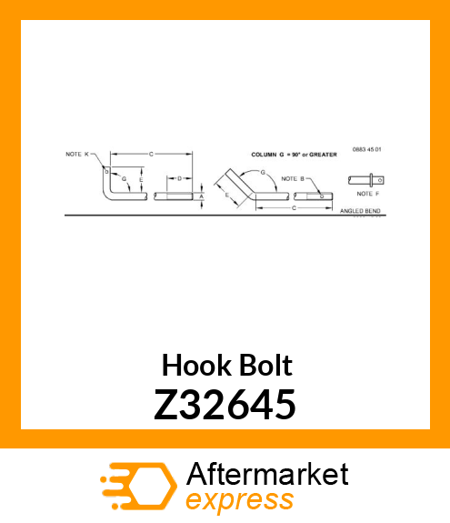 Hook Bolt Z32645