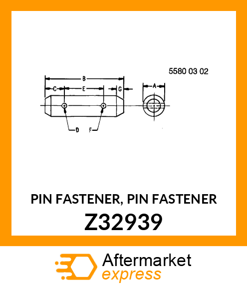 PIN FASTENER, PIN FASTENER Z32939