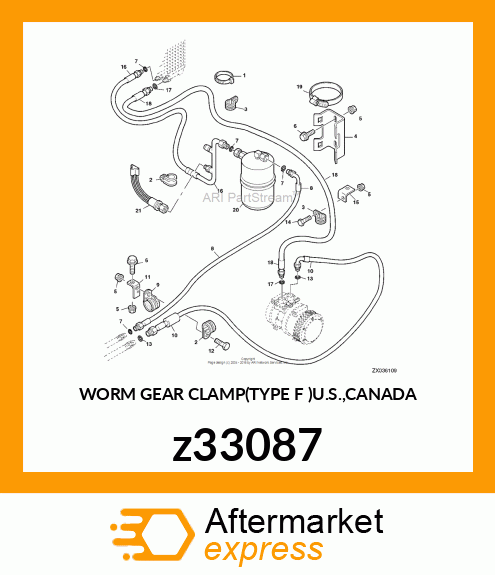 WORM GEAR CLAMP(TYPE F )U.S.,CANADA z33087