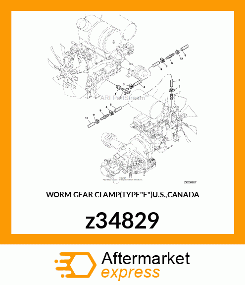 WORM GEAR CLAMP(TYPE"F")U.S.,CANADA z34829