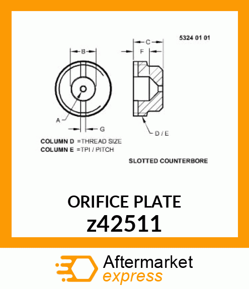 ORIFICE PLATE z42511