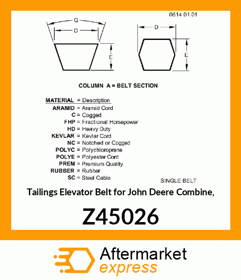 Spare part Z45026 + Belt