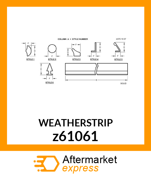 WEATHERSTRIP z61061