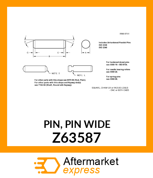 PIN, PIN WIDE Z63587