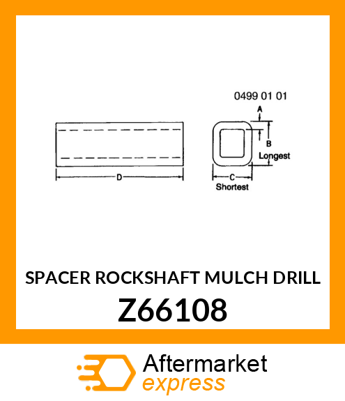 SPACER ROCKSHAFT MULCH DRILL Z66108