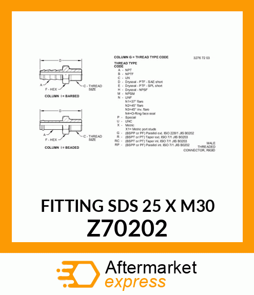 FITTING SDS 25 X M30 Z70202