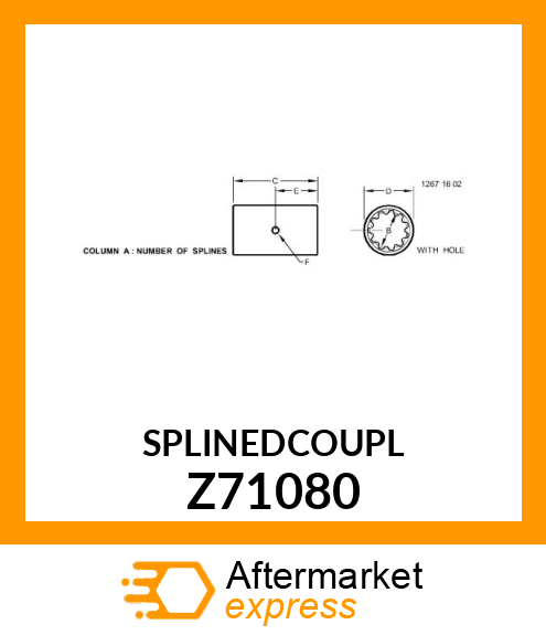 SPLINED COUPLING Z71080