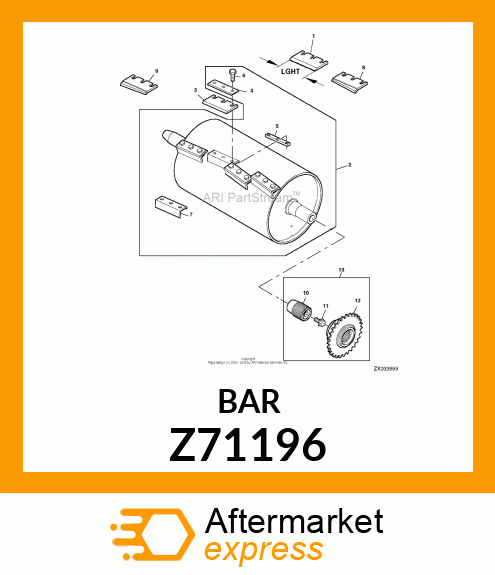 PLATE, THREADED BAR, KNIFE, STANDAR Z71196