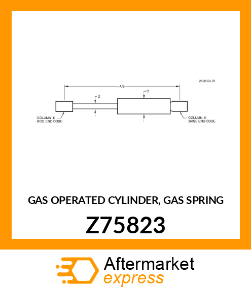 GAS OPERATED CYLINDER, GAS SPRING Z75823