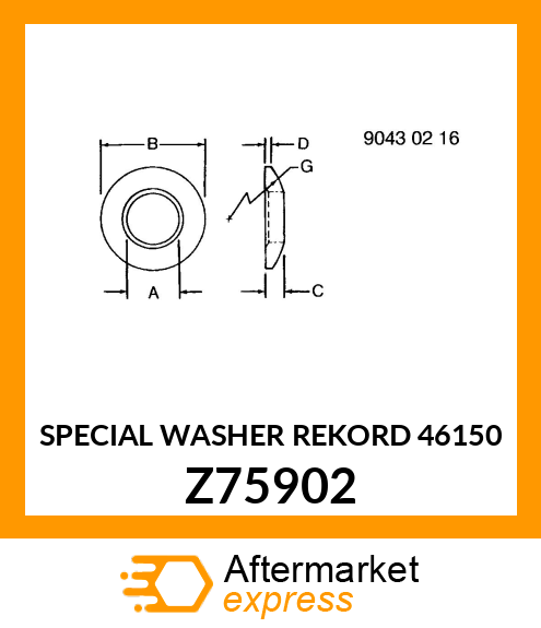 SPECIAL WASHER REKORD 46150 Z75902