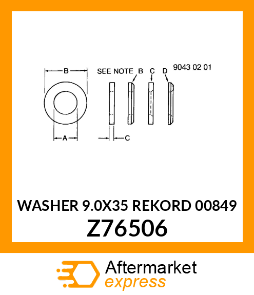 WASHER 9.0X35 REKORD 00849 Z76506