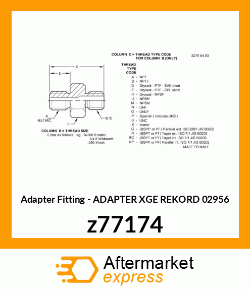 ADAPTER XGE REKORD 02956 z77174