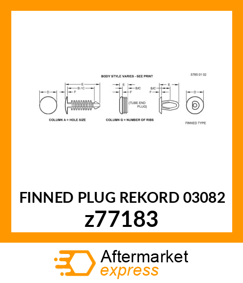 FINNED PLUG REKORD 03082 z77183