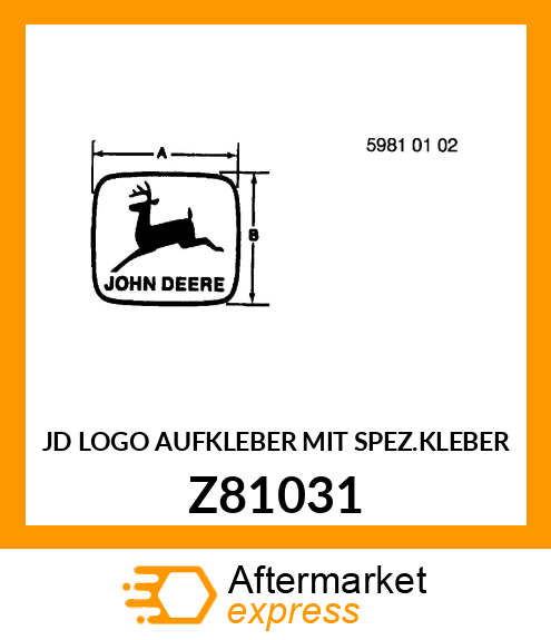 JD LOGO AUFKLEBER MIT SPEZ.KLEBER Z81031