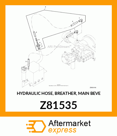 HYDRAULIC HOSE, BREATHER, MAIN BEVE Z81535