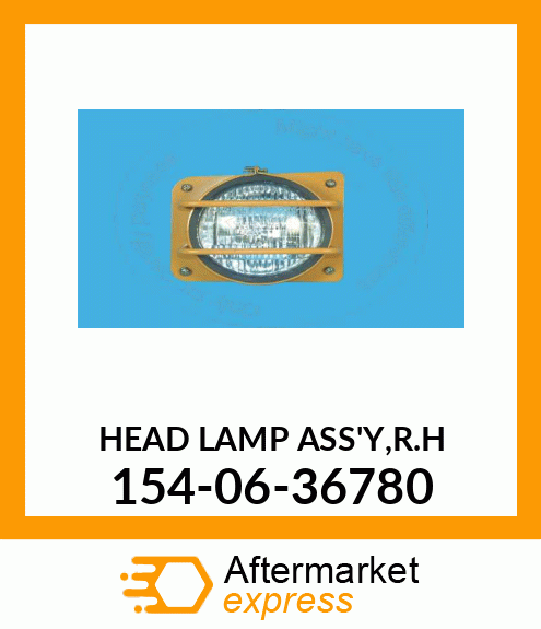 HEAD LAMP ASS'Y,R.H 154-06-36780