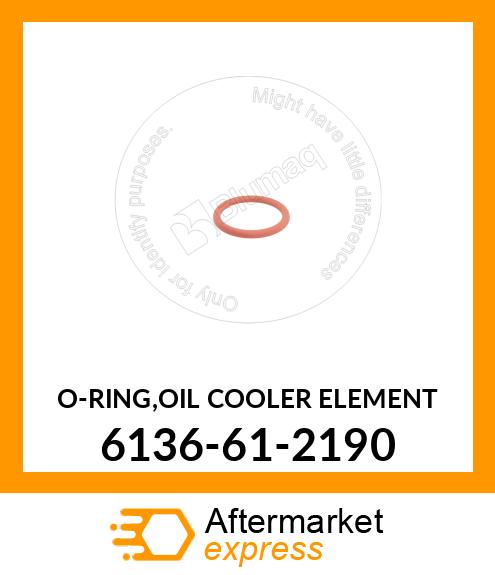 Spare part 6136-61-2190 + O-RING,OIL COOLER ELEMENT