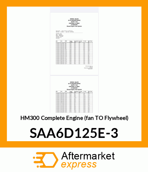 HM300 Complete Engine (fan TO Flywheel) SAA6D125E-3