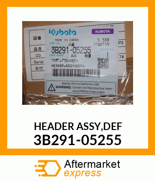 HEADER_ASSY,DEF 3B291-05255